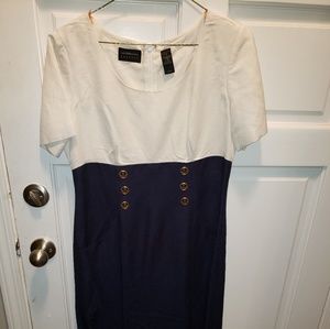 Nautical Looking dress! Two toned ivory and blue
